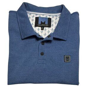 Michael Strahan M Collection Short Sleeve Blue Mens Golf Polo - Size Large